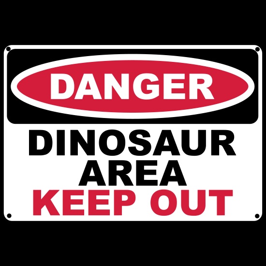 Dinosaurio señal de peligro del Área' Delantal | Spreadshirt