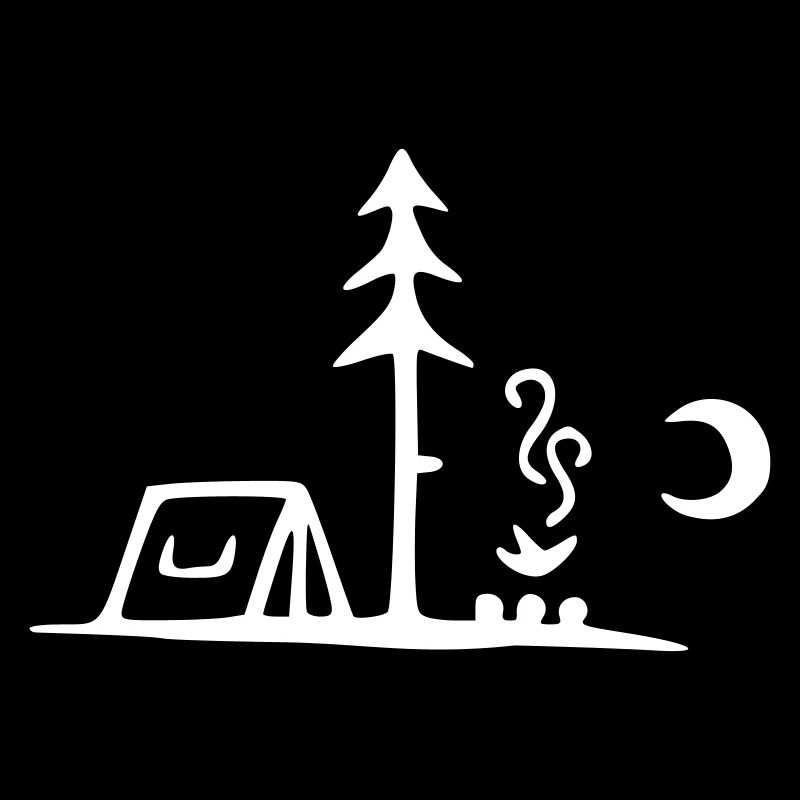 camping campfire moon