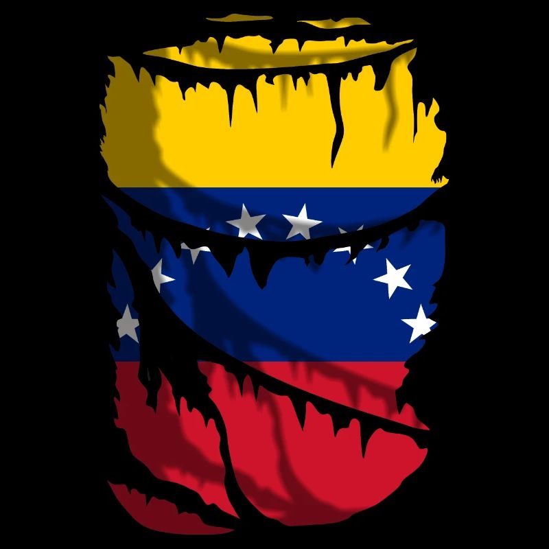 Flag of Venezuela, torn fabric effect, broken