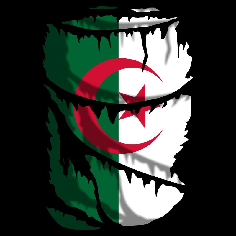 Drapeau de l’Algérie, avec un effet de tissu cassé