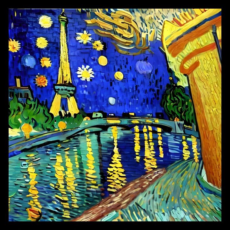Paris tour Eiffel van gogh