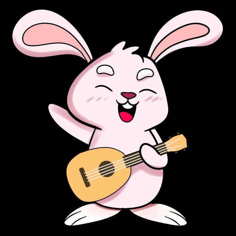 Le lapin aime le ukulélé