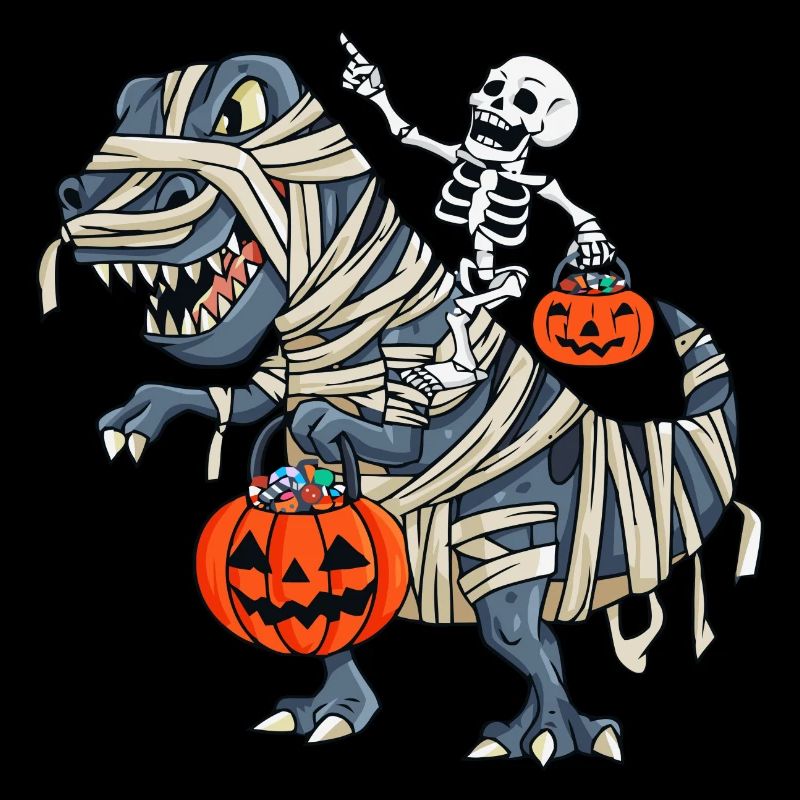 Skeleton Riding Mom Dinosaur