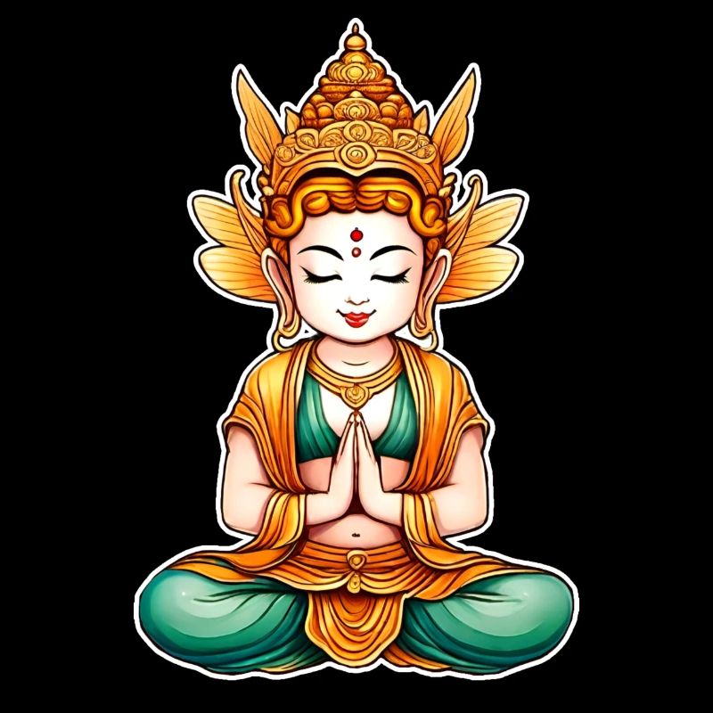 Elfe mignon en position de Bouddha