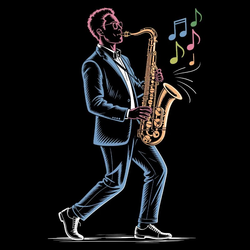 Saxophone Player Playing Sax Art Print