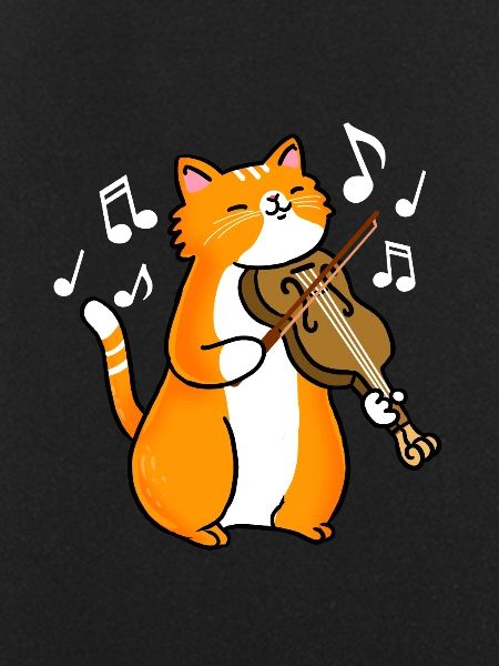 Chat avec violon