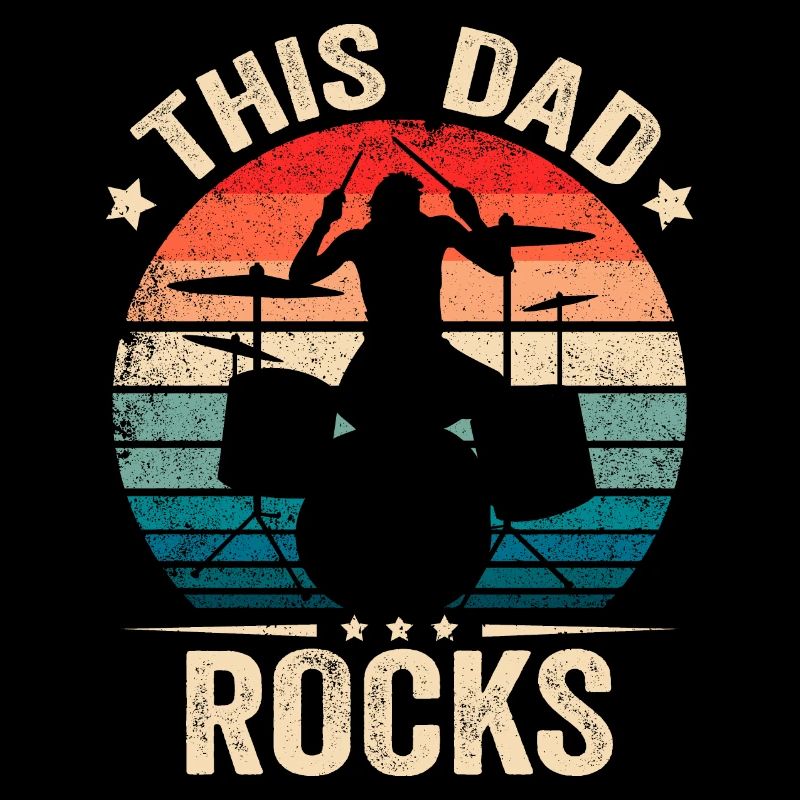 This Dad Rocks Drummer Fathers Day