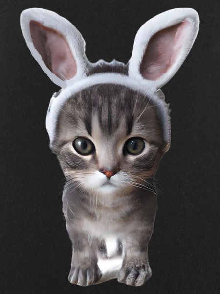 Cat with rabbit ears