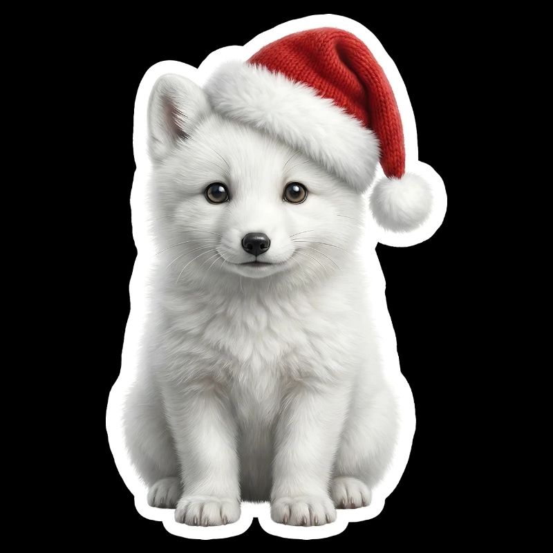 White arctic fox in deep snow