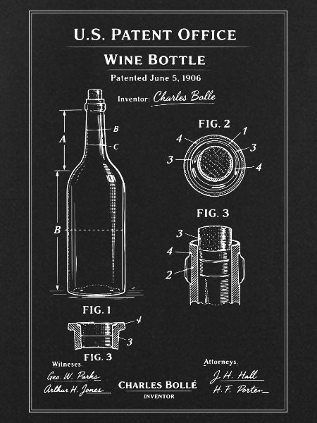 Wine Bottle Blueprint Patent