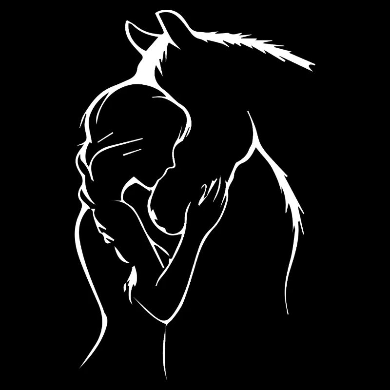Pferd Reiterin Herz Liebe Mädchen Silhouette