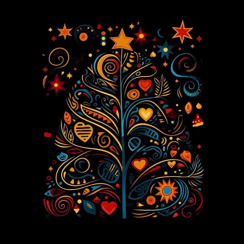 Saisonale Pracht! Lebendiger Pop-Art-Weihnachtsbaum