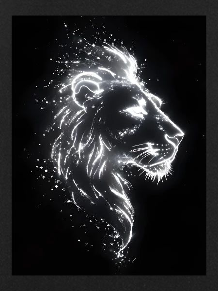 Lion Silhouette Neon Gift