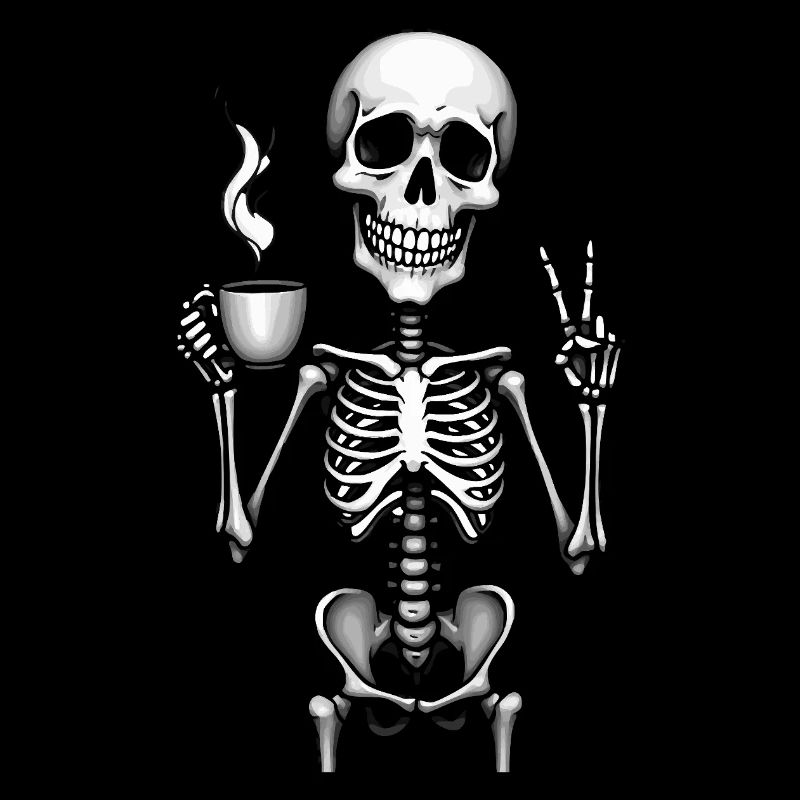 Coffee & Chill – Skeleton Style
