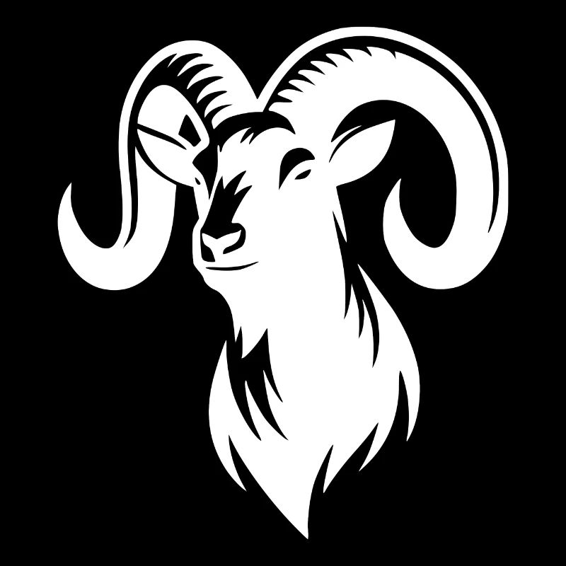 bouc avec d’énormes cornes