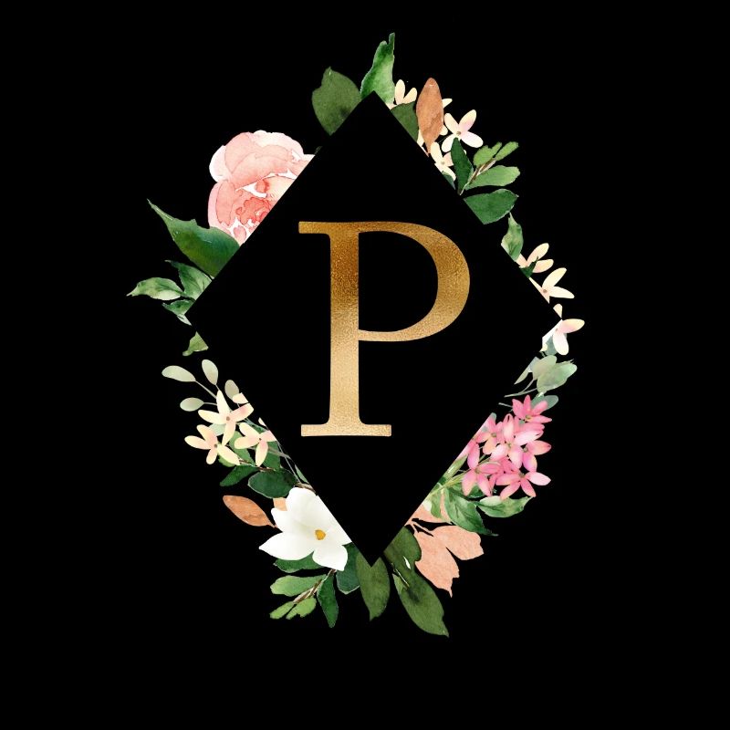 Fleurs Bouquet Boho Monogram P personnalisable