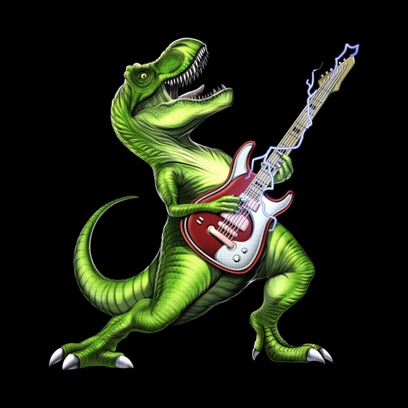 T-Rex Dinosaur Playing Guitar