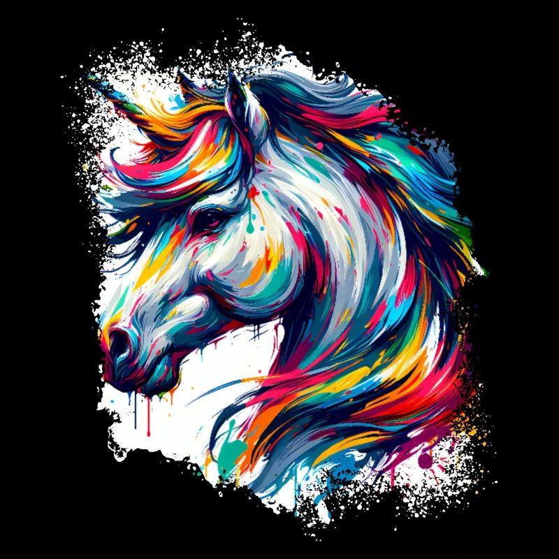 bunte Einhorn Kunst