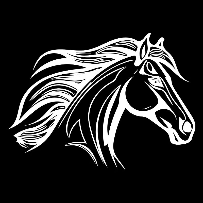 Cheval robuste à crinière étalon équestre