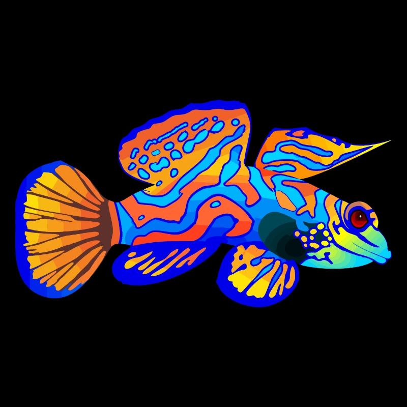 Psychedelic Mandarin Fish: Oceanic Art