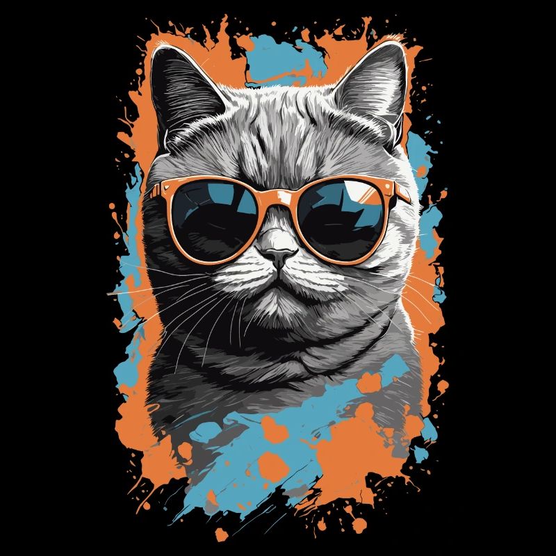 British Shorthair Cat Cool Cat Design