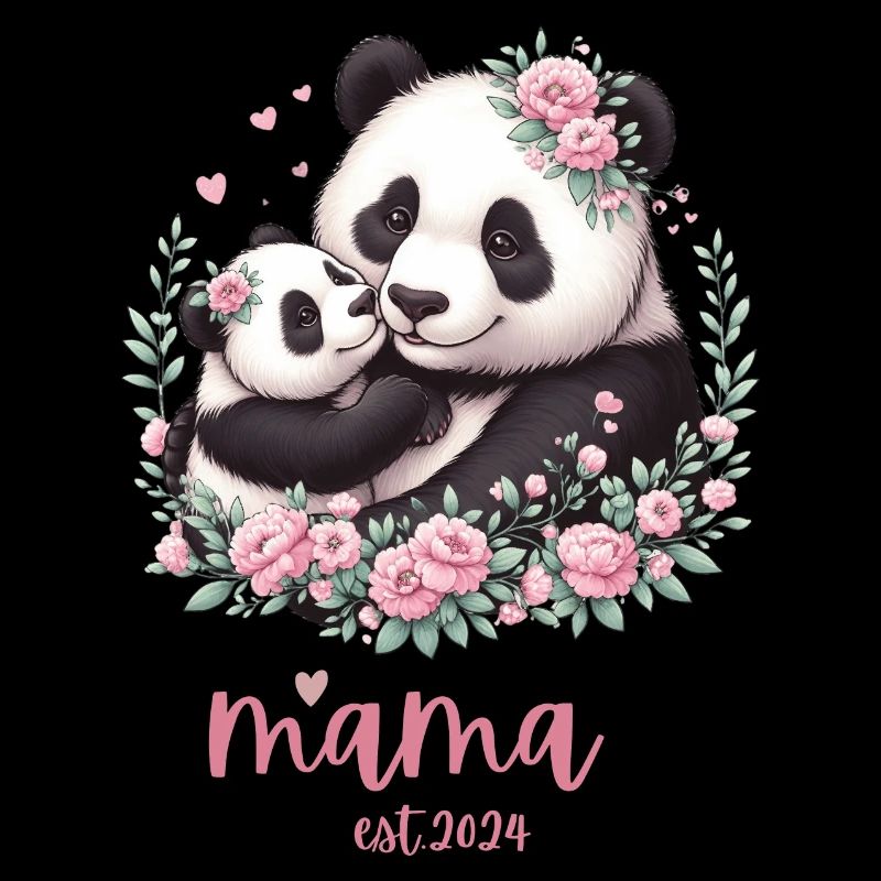 Mama est 2024 I Panda Bear Mum I First Time Mom