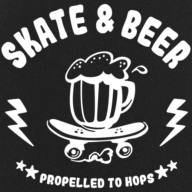 skateboard et bière