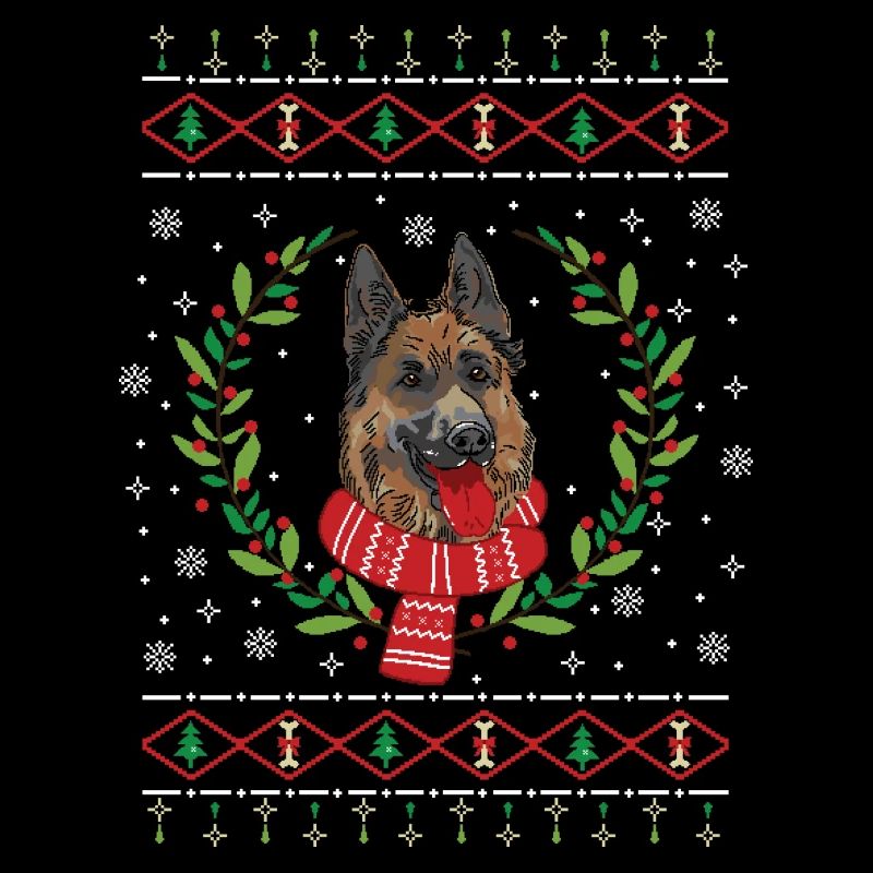 Schäferhund hässlicher Weihnachtspullover