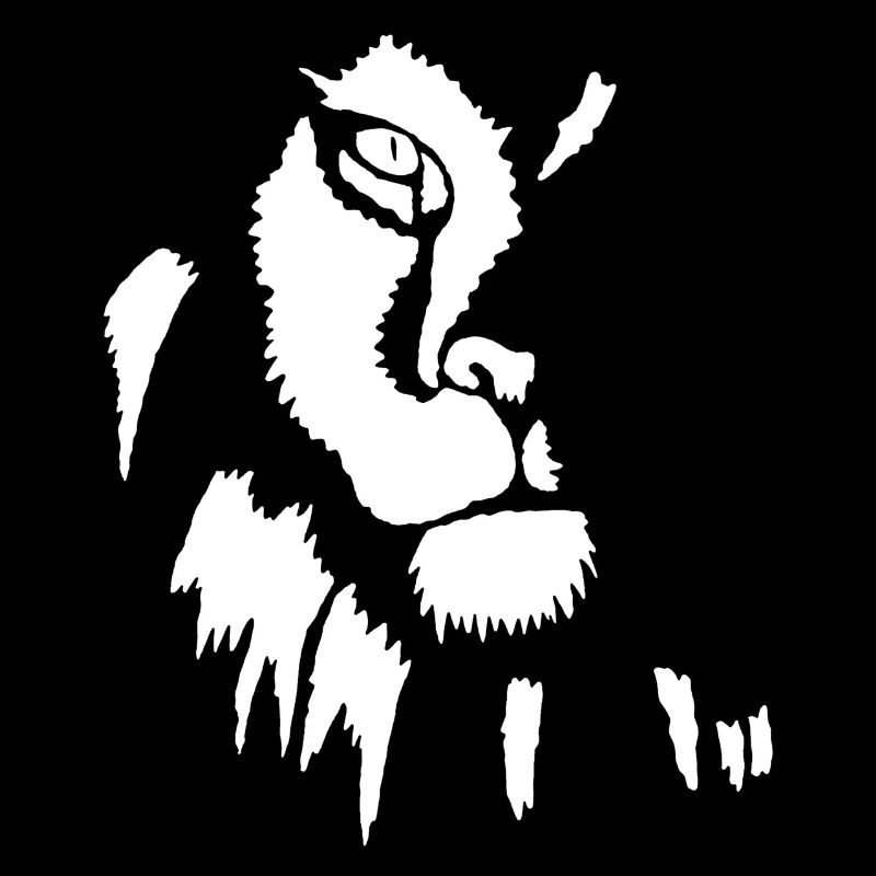 White lion in shadow