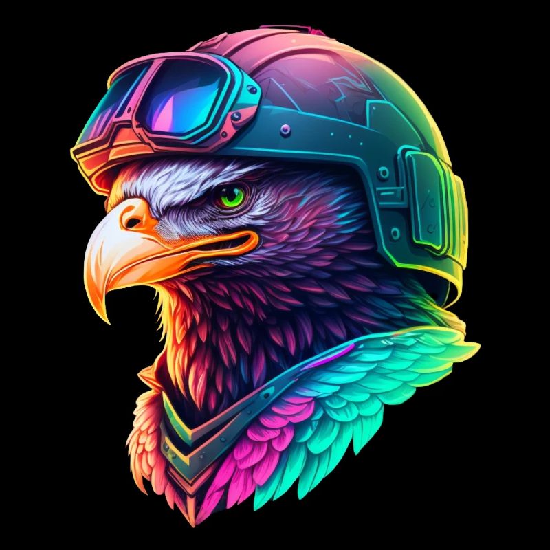 Aigle Néon en Casque Techwear