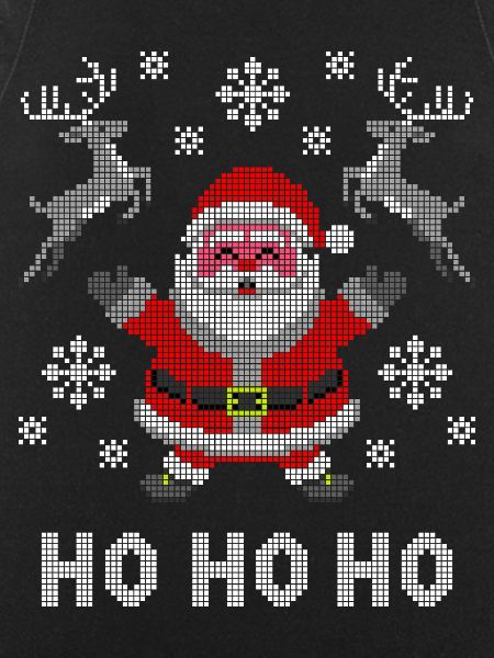 Pixel Santa Reindeer Snow