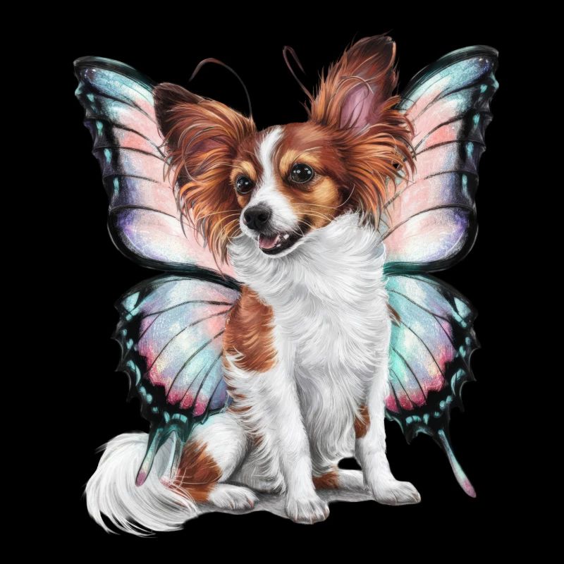 Dessin animé Papillon chien avec des ailes de papillon