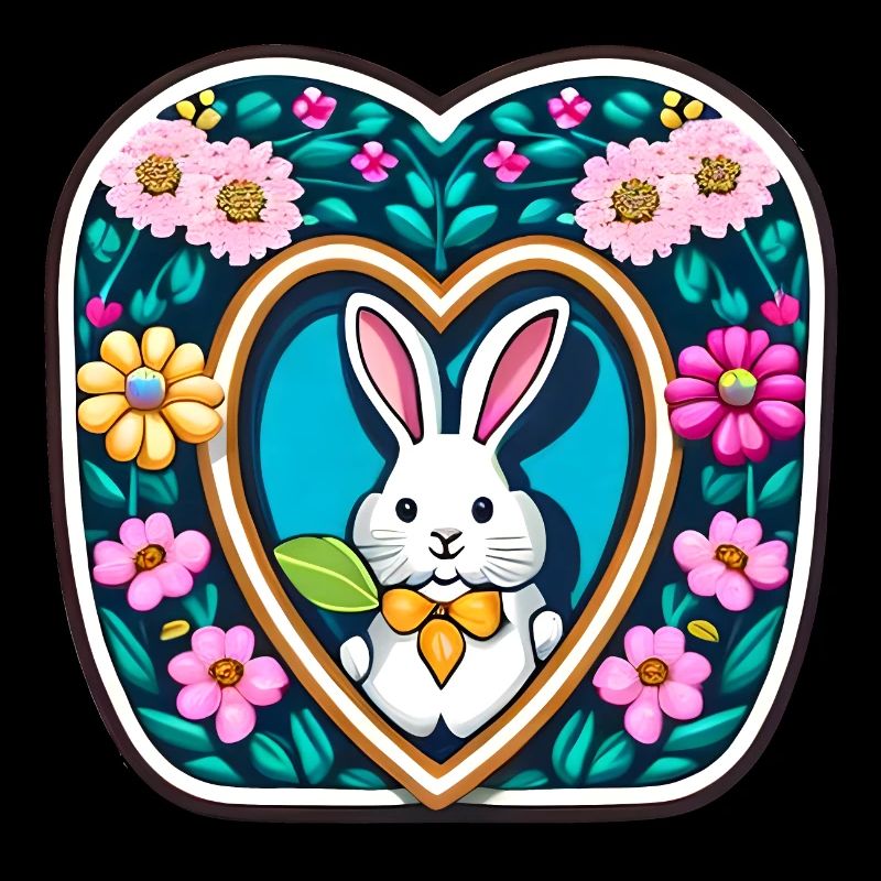 Lapin de Pâques Beaucoup de fleurs