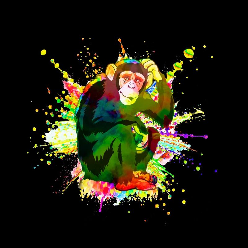 Monkey in cool and colorful artwork - Monkey Ape