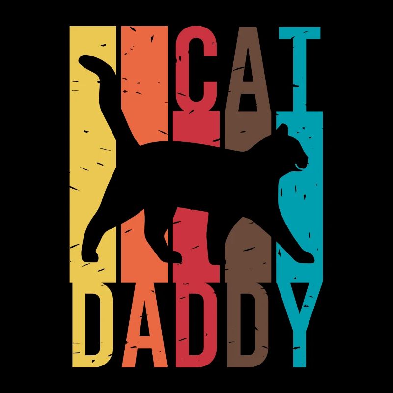 Chat Cat Daddy Vintage années 80 Style Rétro