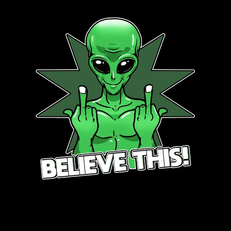 Alien Mittelfinger Glaube Es