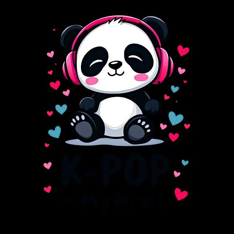 K-Pop dans mon cœur Panda mignon