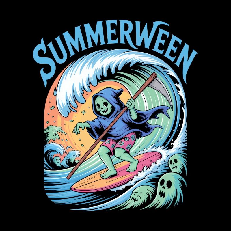 Summerween Halloween Ghost Surfer