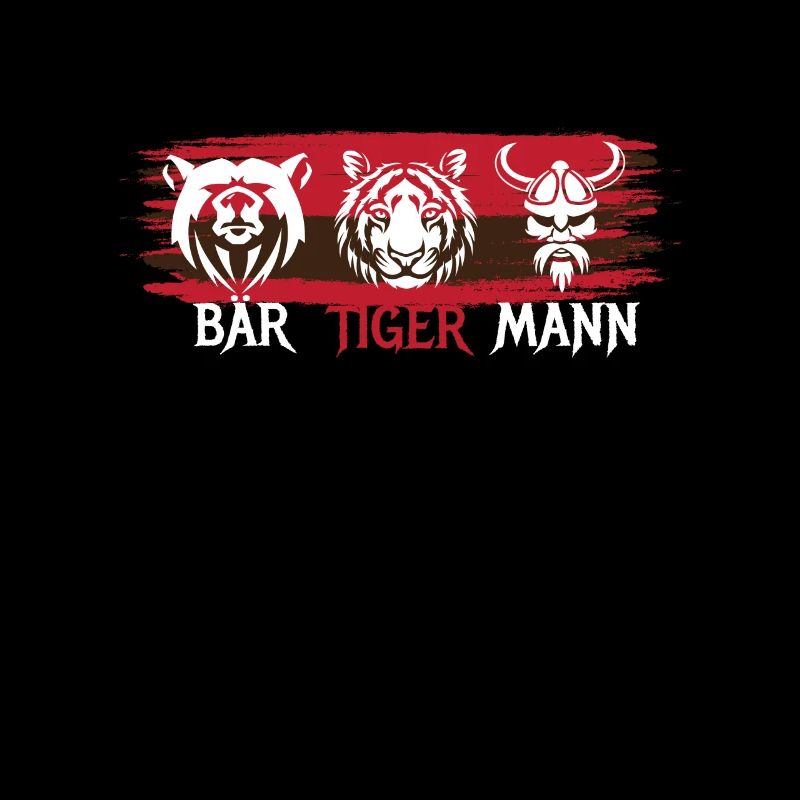 Bär Tiger Mann Bart Bärtiger Mann