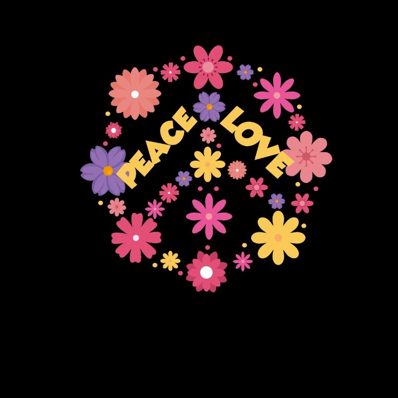 Hippie Peace 60s 70s Flower Power Gift