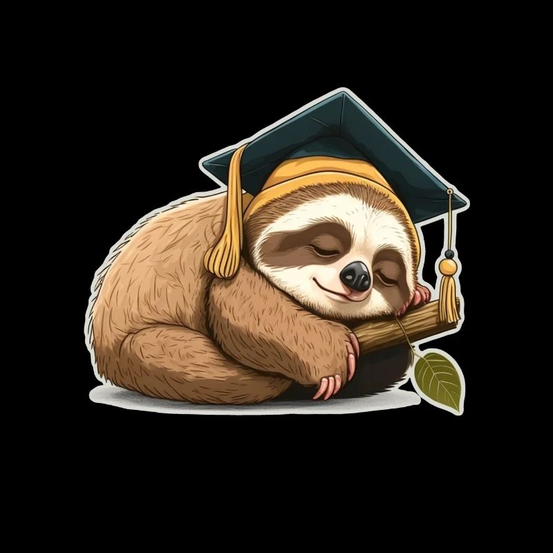 Abschluss Schlafen Faultier Uni Master Bachelor