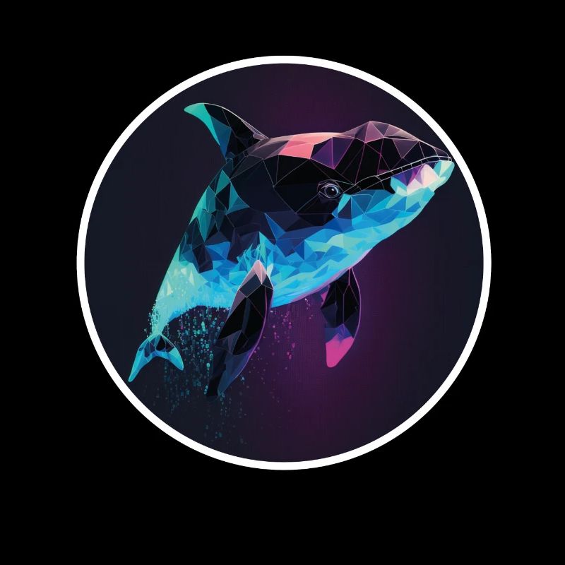 Whale Orca Polygon Geometric Underwater World Ocean