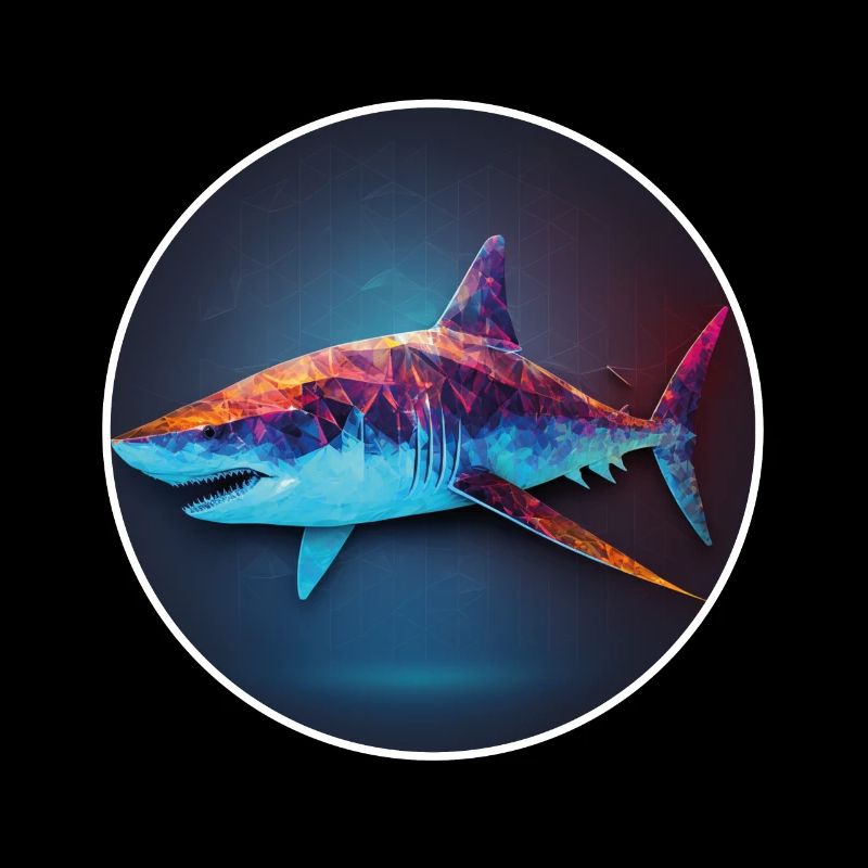 Shark Orca Polygon Geometric Underwater World Ocean