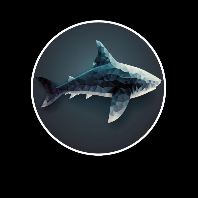 Shark Orca Polygon Geometric Underwater World Ocean