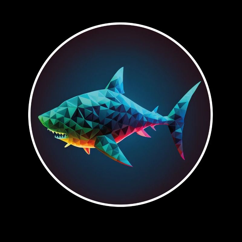 Shark Orca Polygon Geometric Underwater World Ocean