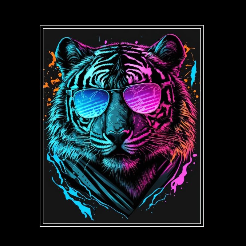Bengal Tiger Cat Boss Chef Big Cat Neon