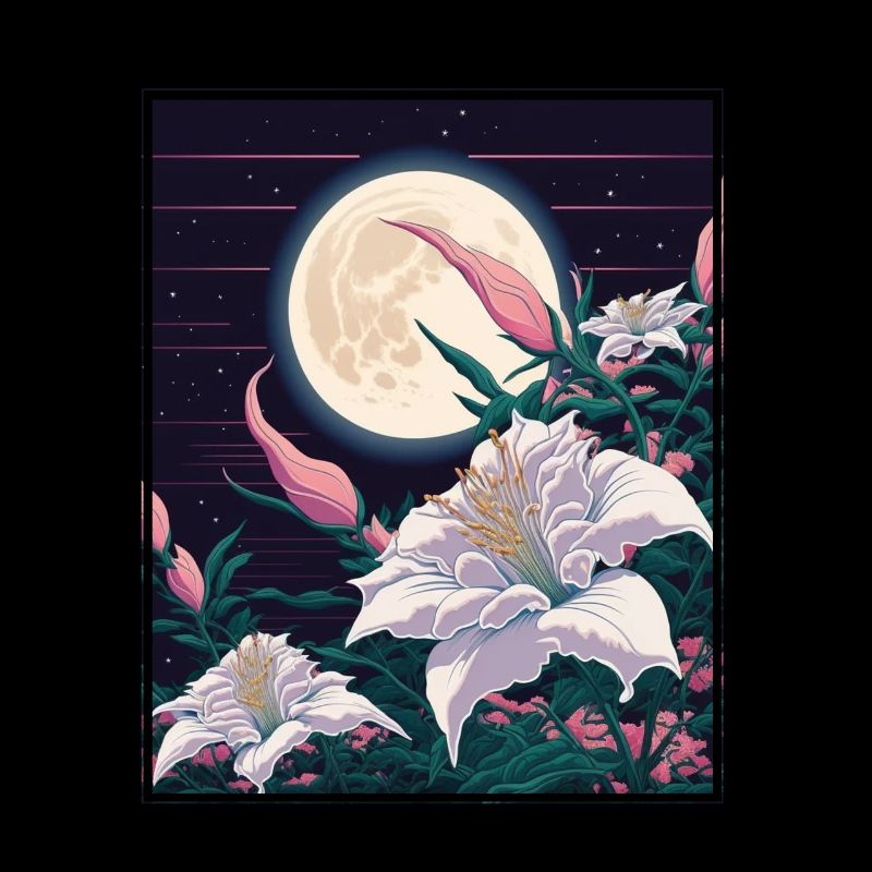 Fleur de lune Fleur de lune Vaporwave japonaise