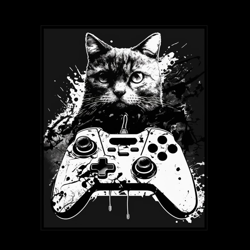 Cats and Gaming Katze Kätzchen Controller Zocken