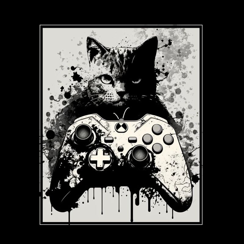 Cats and Gaming Katze Kätzchen Controller Zocken