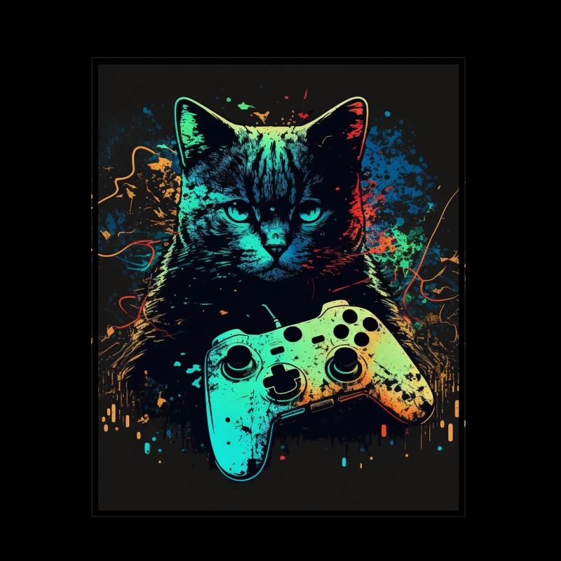 Cats and Gaming Cat Kitten Controller Gaming